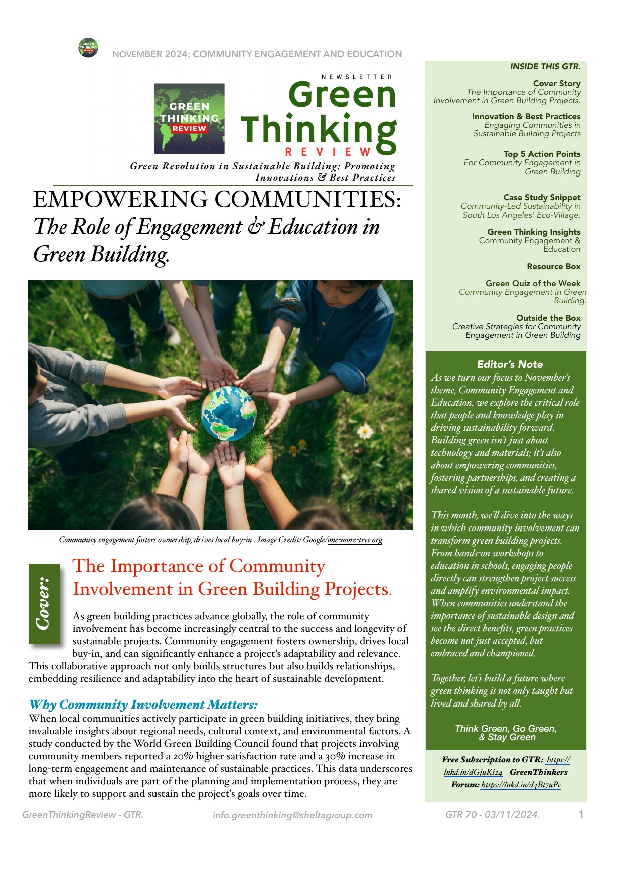 Cover of GTR 70: Empowering Communities