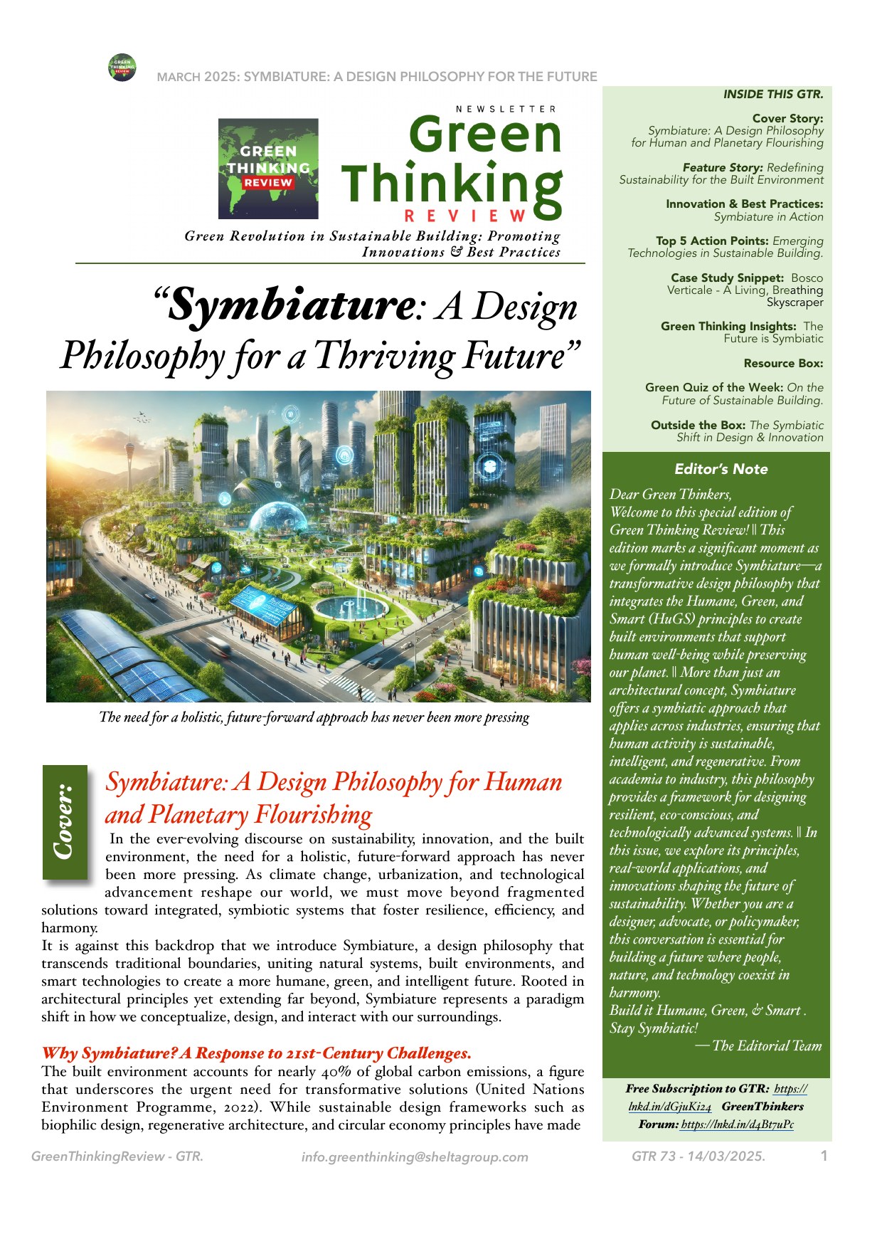 Cover of GTR 73: Symbiature