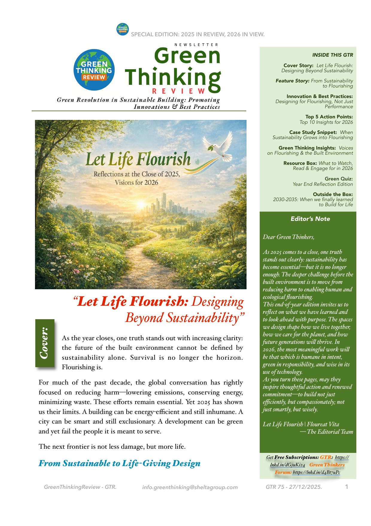 Cover of GTR 75: Let Life Flourish